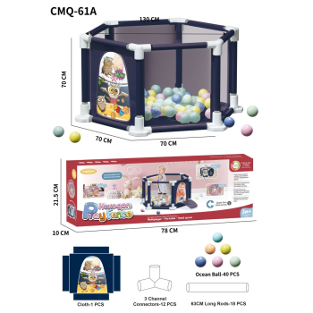 Kojec Wieloryb do zabawy dla dzieci 3m+ Ścianki z siatki + Wejście na zamek + 40 Piłeczek